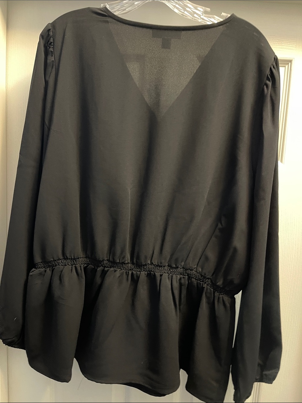 Alfani Black Button-Front Peplum Blouse - Picture 2 of 2